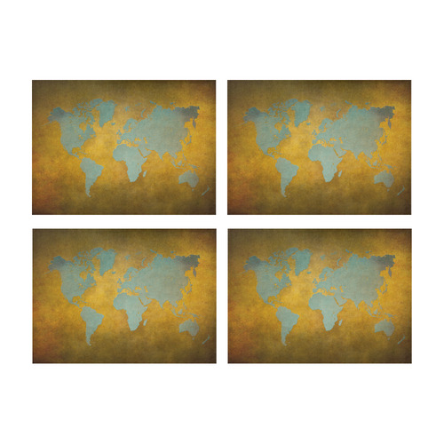 world map 34 Placemat 14’’ x 19’’ (Four Pieces)