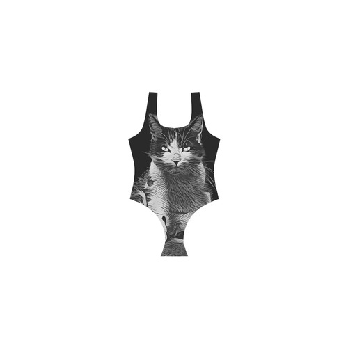 CLEVER CAT Vest One Piece Swimsuit (Model S04)