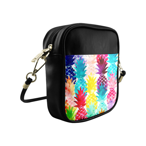 Colorful Tropical Pineapple Pattern Sling Bag (Model 1627)