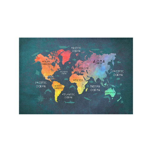 world map Placemat 12’’ x 18’’ (Set of 4)