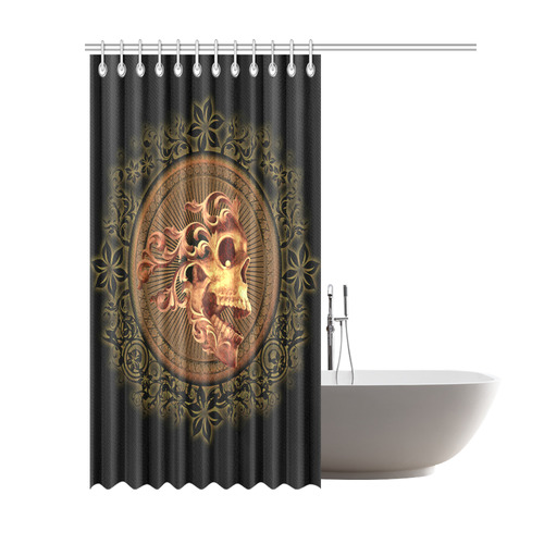 Amazing skull with floral elements Shower Curtain 69"x84"