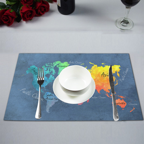 world map 30 Placemat 12’’ x 18’’ (Set of 4)