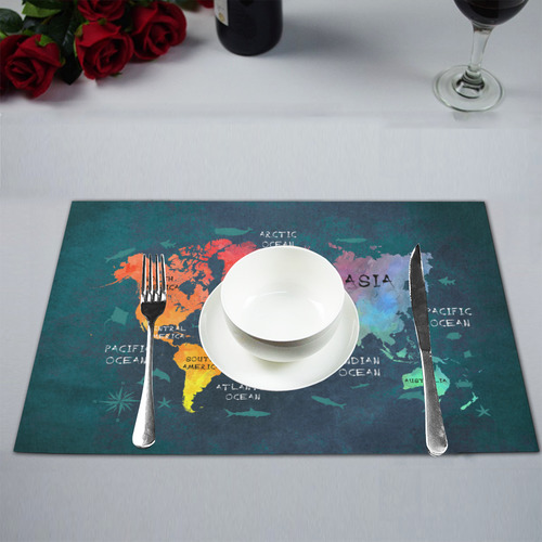 world map Placemat 12’’ x 18’’ (Set of 4)