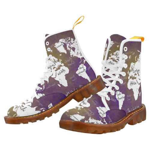 world map Martin Boots For Women Model 1203H