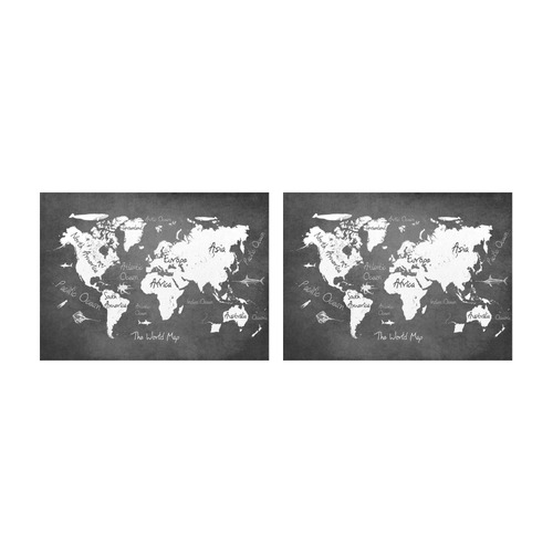 world map Placemat 14’’ x 19’’ (Two Pieces)