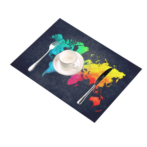 world map Placemat 14’’ x 19’’ (Set of 2)