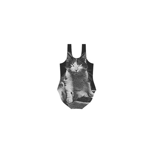 CLEVER CAT Vest One Piece Swimsuit (Model S04)