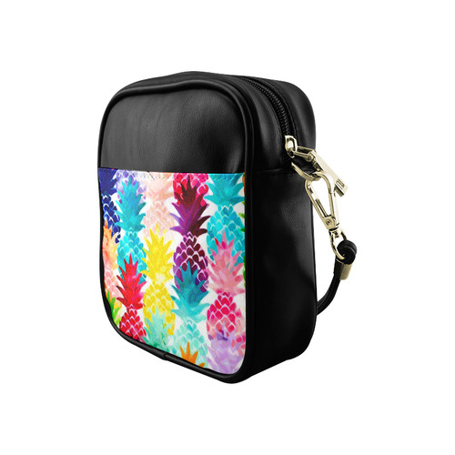 Colorful Tropical Pineapple Pattern Sling Bag (Model 1627)