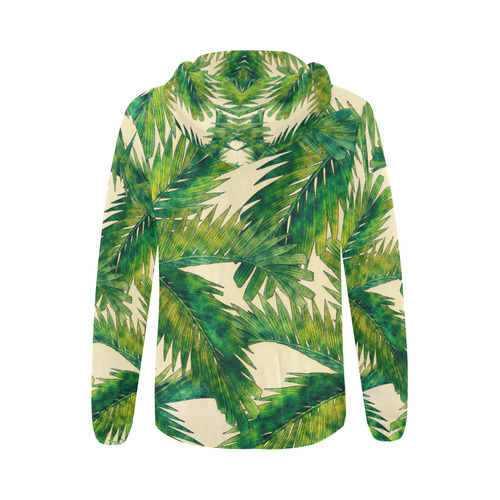 palms All Over Print Full Zip Hoodie for Women (Model H14)