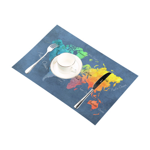 world map 30 Placemat 12’’ x 18’’ (Set of 4)