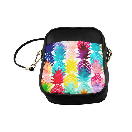 Colorful Tropical Pineapple Pattern Sling Bag (Model 1627)