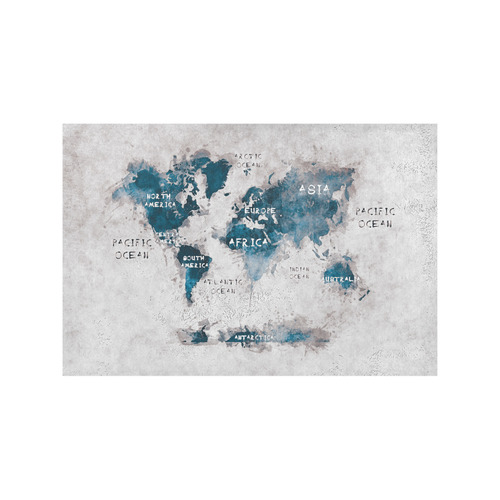 world map OCEANS and continents Placemat 12’’ x 18’’ (Set of 4)