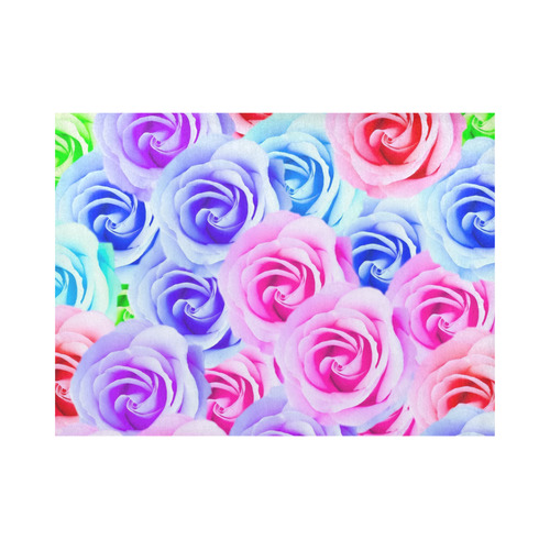 closeup colorful rose texture background in pink purple blue green Placemat 14’’ x 19’’