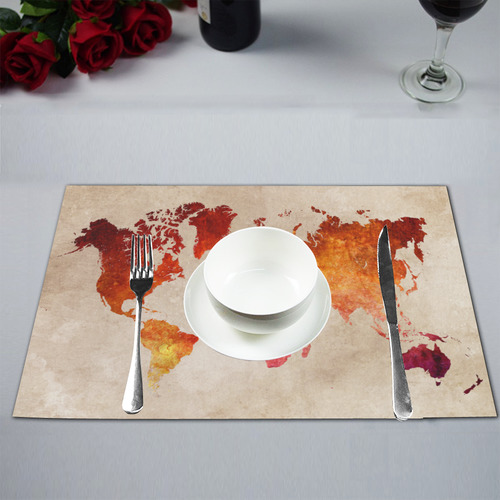 world map 33 Placemat 12''x18''