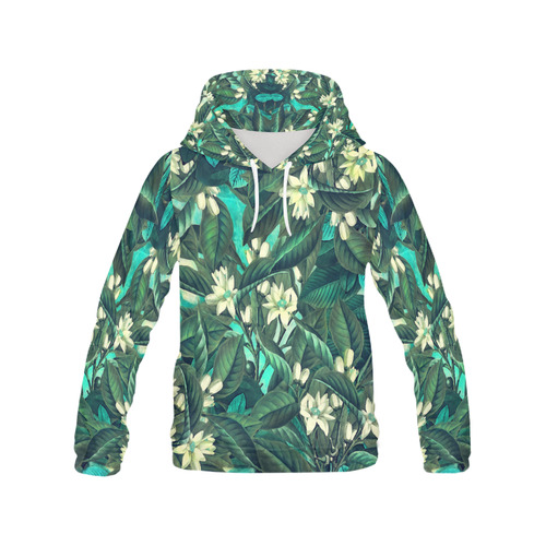 flowers All Over Print Hoodie for Women (USA Size) (Model H13)