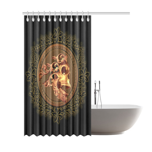 Amazing skull with floral elements Shower Curtain 72"x84"