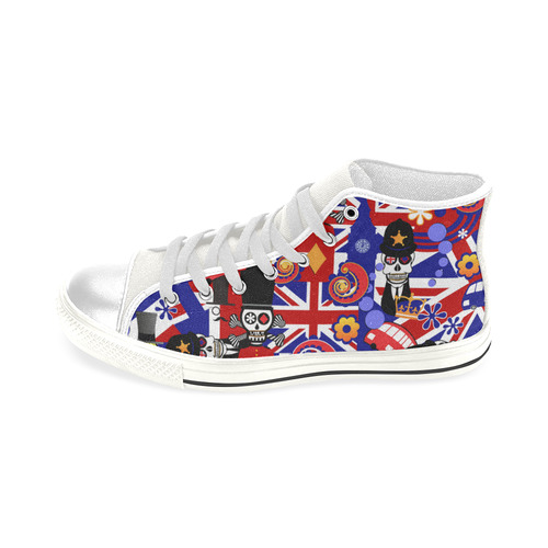 High Top UK Flag Brit Print Sneakers Men’s Classic High Top Canvas Shoes (Model 017)