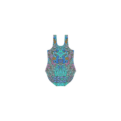 BLUE WOLF OR DOG ART Vest One Piece Swimsuit (Model S04)