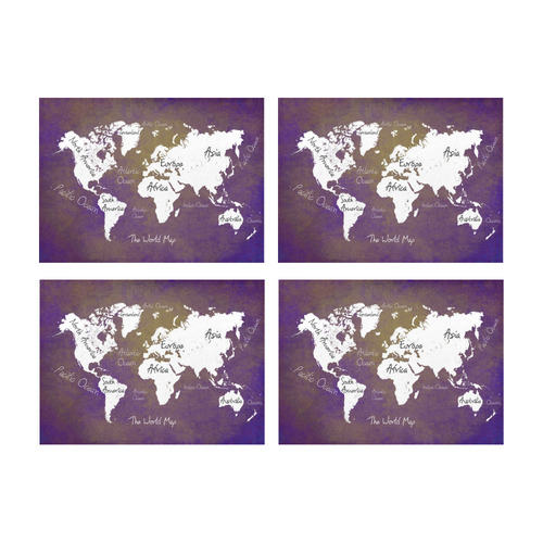 world map Placemat 14’’ x 19’’ (Set of 4)