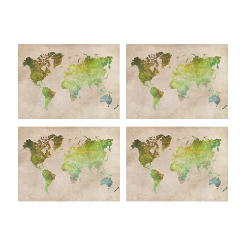 world map 32 Placemat 14’’ x 19’’ (Four Pieces)