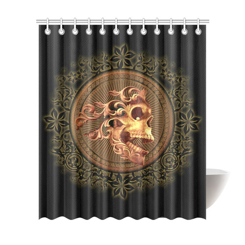 Amazing skull with floral elements Shower Curtain 72"x84"