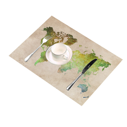 world map 32 Placemat 14’’ x 19’’ (Set of 2)