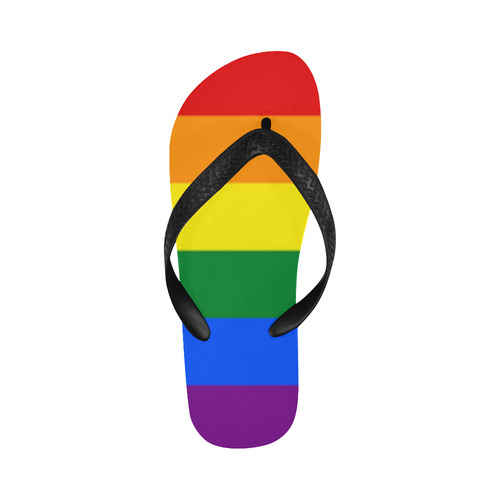 Gay Pride Rainbow Flag Stripes Flip Flops for Men/Women (Model 040)