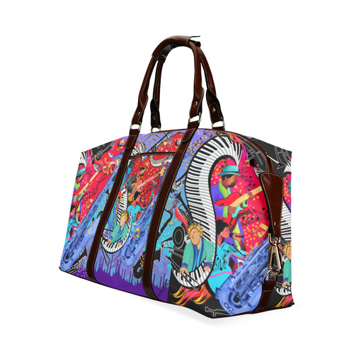 Cool Music Theme Travel Bag Jazzy Music Art Classic Travel Bag (Model 1643) Remake