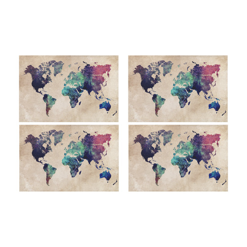 world map Placemat 12’’ x 18’’ (Set of 4)