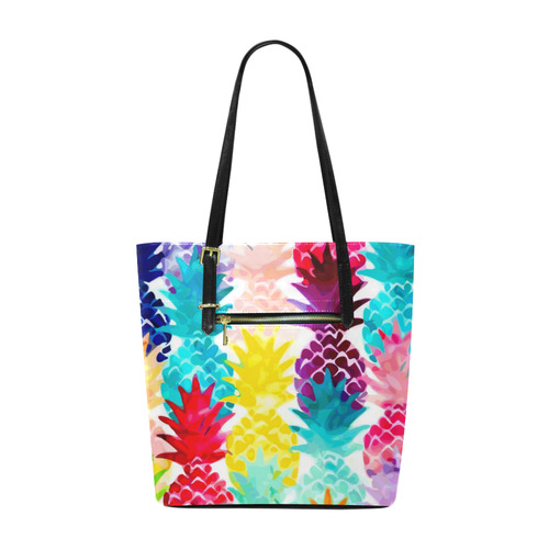 Colorful Tropical Pineapple Pattern Euramerican Tote Bag/Small (Model 1655)