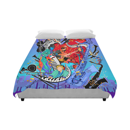 Cool Jazzy Blues Music Duvet Cover by Juleez Duvet Cover 86"x70" ( All-over-print)