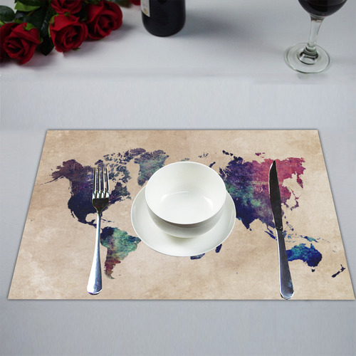 world map Placemat 14’’ x 19’’ (Set of 2)