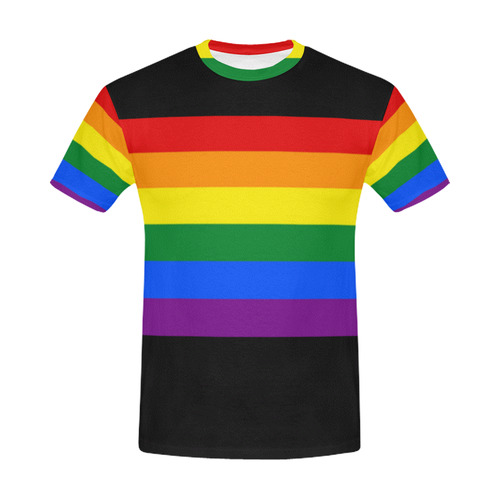 Gay Pride Rainbow Flag Stripes All Over Print T-Shirt for Men (USA Size) (Model T40)