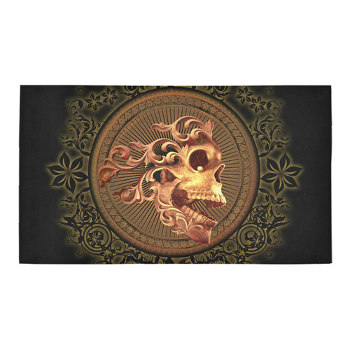 Amazing skull with floral elements Bath Rug 16''x 28''