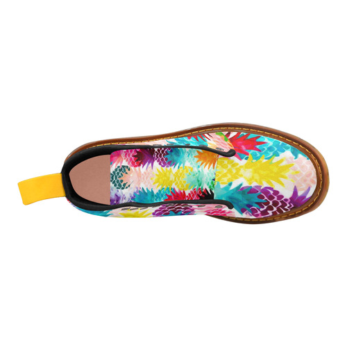 Colorful Tropical Pineapple Pattern Martin Boots For Women Model 1203H