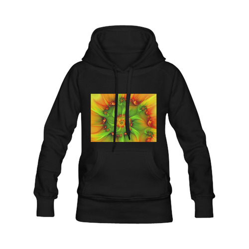 Hot Summer Green Orange Abstract Colorful Fractal Men's Classic Hoodies (Model H10)