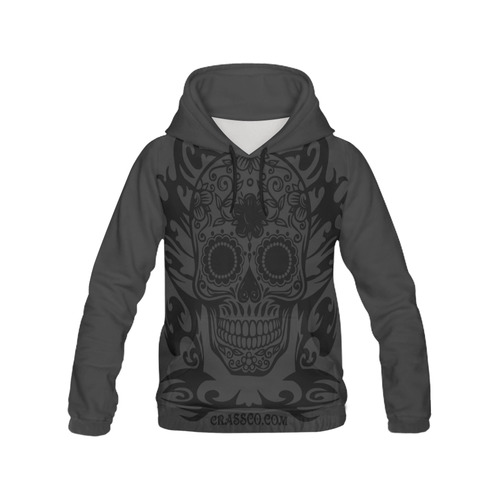 SKULL TRIBAL VI All Over Print Hoodie for Men (USA Size) (Model H13)