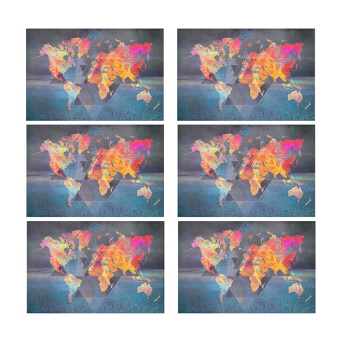 world map Placemat 12’’ x 18’’ (Set of 6)