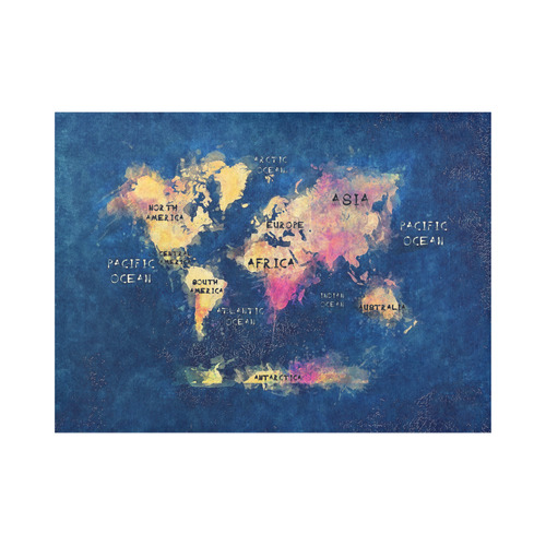 world map oceans and continents Placemat 14’’ x 19’’