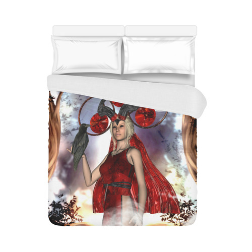 The dark fairy with crow Duvet Cover 86"x70" ( All-over-print)