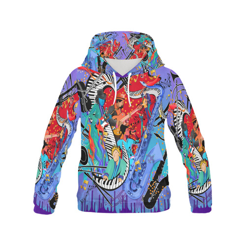 Cool Music Hoodie Jazzy Blues by Juleez All Over Print Hoodie for Men (USA Size) (Model H13)