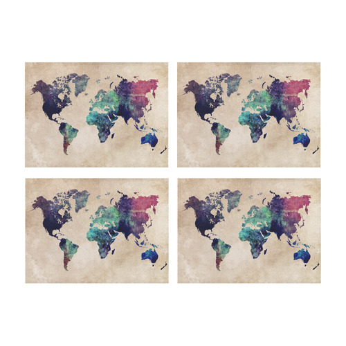 world map Placemat 14’’ x 19’’ (Set of 4)