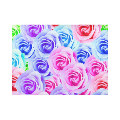 closeup colorful rose texture background in pink purple blue green Placemat 14’’ x 19’’ (Set of 6)