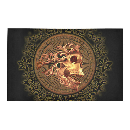 Amazing skull with floral elements Bath Rug 20''x 32''