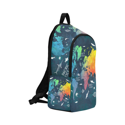 world map Fabric Backpack for Adult (Model 1659)