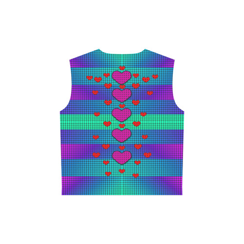 hearts and rainbows All Over Print Sleeveless Hoodie for Women (Model H15)