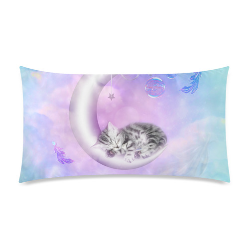 Cute sleeping kitten Rectangle Pillow Case 20"x36"(Twin Sides)