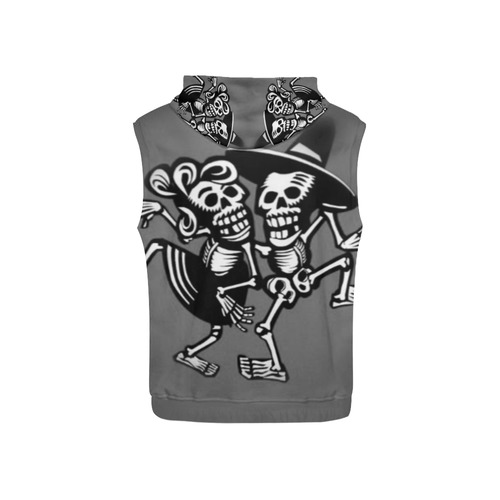 lets dance- Skulls All Over Print Sleeveless Hoodie for Kid (Model H15)