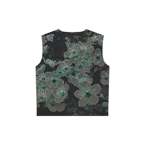 Glowing Flowers in the dark C by JamColors All Over Print Sleeveless Hoodie for Women (Model H15)