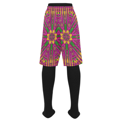 Feather stars mandala pop art Men's Swim Trunk (Model L21)